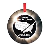 Solar Eclipse Ornament 2024-2024 Total Solar Eclipse Ornament - Solar Eclipse Party Supplies - Solar Eclipse Keepsake - Solar Eclipse Party Decorations - Eclipse Gifts