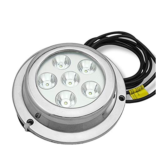 PIKA PIKA QIO Stainless Steel 18W White Light Cree LED Underwater Boat Marine Light Lamps for Boat Yacht, DC 8-28V Solar Candle Light