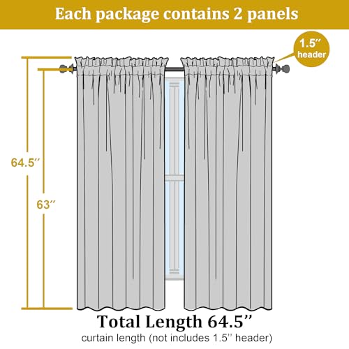 Image of OWENIE Sheer Curtains 63 inch Length 2 Panels Set, Rod Pocket Voile Fimly Sheer Drapes for Living Room /Bedroom, 2pcs, Each 42 inch W x 63 inch L,Turquoise Blue