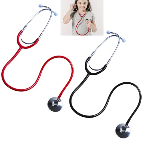 Metall Stethoskop Kinder,Funktionsfähiges Stethoskop Spielzeug,Kinderstethoskop Rollenspiel,Kinderstethoskop Kunststoff,Spielzeug Stethoskop Kostüme,Kinder Stethoskop,Kinder Stethoskop Simulation 2PC