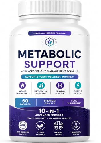 Metabolic Support Advanced Weight Management Capsules | METABOLIC Inspired Daily Wellness Formula | Metabolism Craving & Energy Support | Green Tea Chromium MCT & B Vitamins | 60