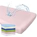 WhizProducts Spannbettlaken mit integriertem Matratzenschoner 70 x 140 cm (Altrosa) für Babybett