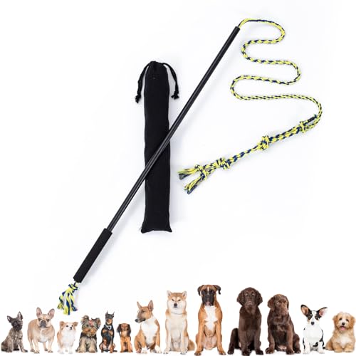FXGJDeng Brinquedo interativo de mastro de paquera para cães perseguição e cabo de guerra, varinha p
