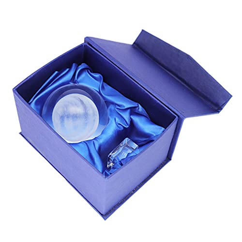 Image of 3 Inch /80MM Jupiter Crystal Ball, Display Globe Full Sphere Glass Paperweight with Clear Stand 3D Laser Engraved Glass Ball Sphere(Gifted Box Package)