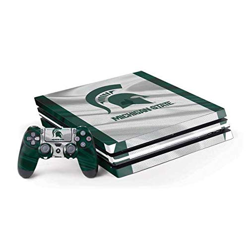 Skinit Decal Gaming Skin Compatible with PS4 Pro Console and Controller Bundle - Officially Licensed College Michigan State University Spartans Jersey Design