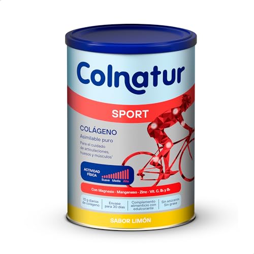 Colnatur Sport Limón, Colágeno con Magnesio, Zinc y Vitamina C para Músculos, Huesos y Articulaciones, 360g