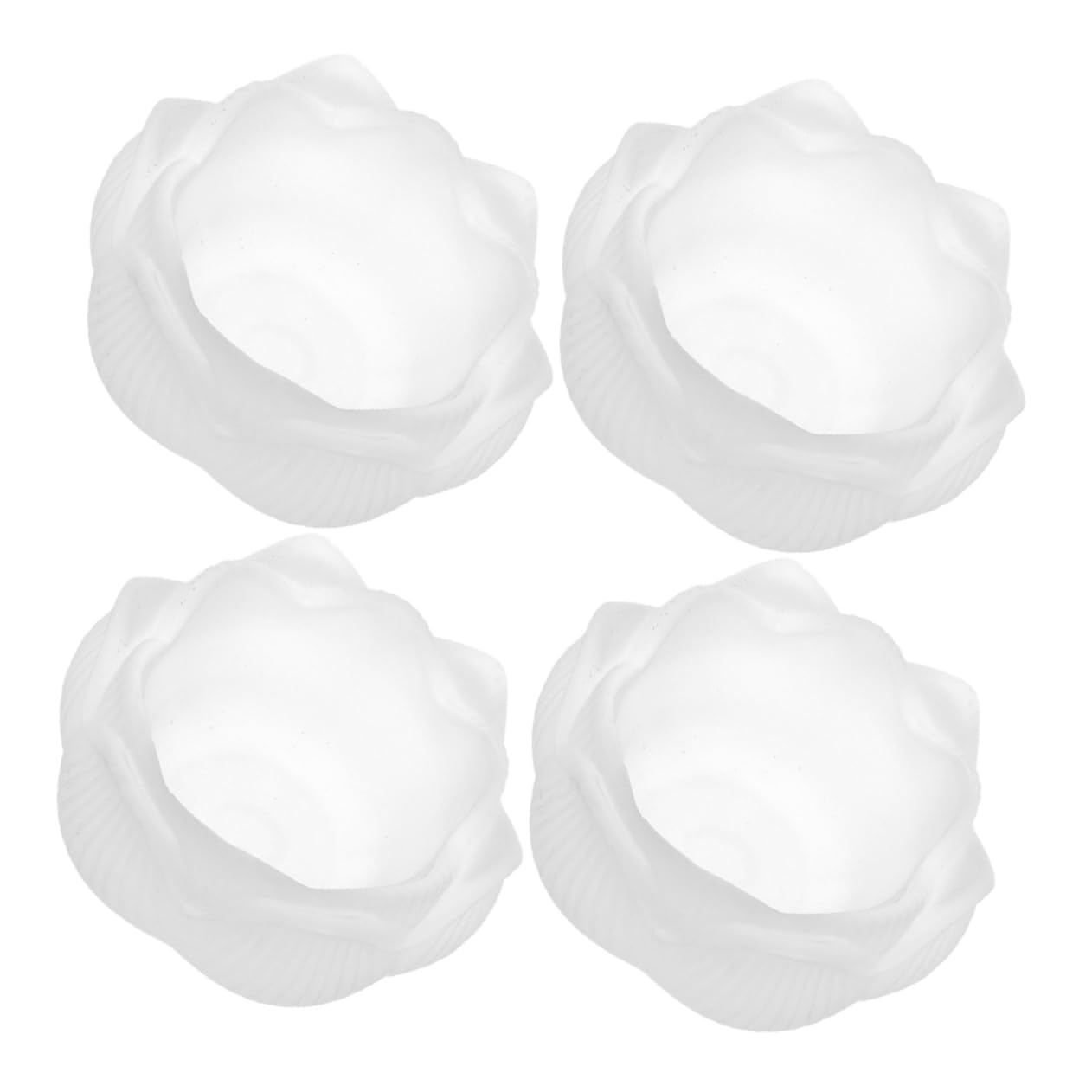 Portavelas de Loto de Cristal Blanco, 4 Piezas, para Té | Base Artesanal en Vidrio, Forma de Flor, Uso en Oración y Altares Domésticos, Diseño Simbólico