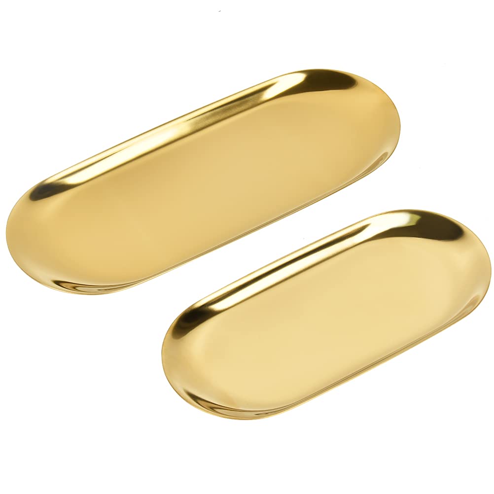 Vassoi Portata Ovale ANZOME In Acciaio Inox - Oro, Rosa Oro, Nastro - Foto 7