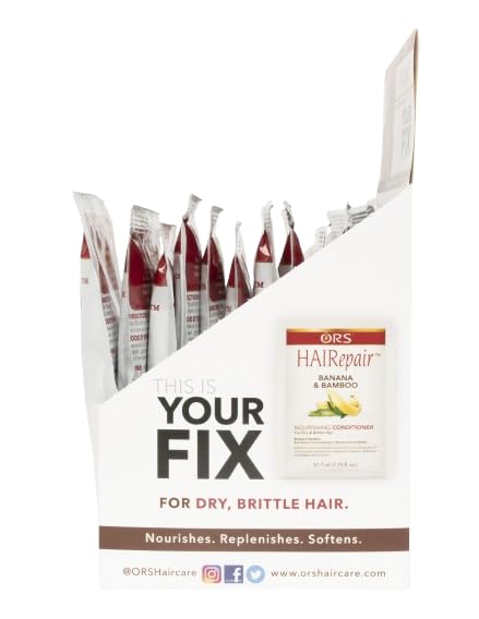 ORS HAIRepair Banana and Bamboo Nourishing Conditioner for Dry and Brittle Hair - Travel Packet 1.75 Ounces (Pack of 12)