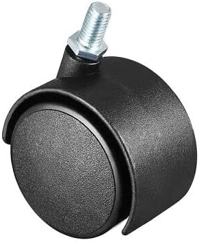 Robustline Twin Caster Wheel With Thread 4Pcs Heavy Duty Twin Wheels Castor Wheels Furniture Casters Load Capacity Heavy Duty Castors for Furniture (With Break 8mm, 1.5INCH)
