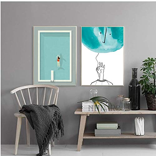 Art mural abstrait affiche salon grand format 50x70cm peinture sur toile moderne