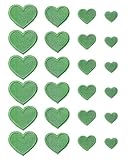 Belle décoration: 24 patchs d'amour Vert, 4 tailles. Chaque patch Love a un adhésif permanent sur le dos qui peut être repassé ou cousu sur le tissu. Les patchs d'amour de différentes tailles peuvent répondre à vos différents besoins et vous êtes également libre de créer ou de décorer divers projets faits à la main.