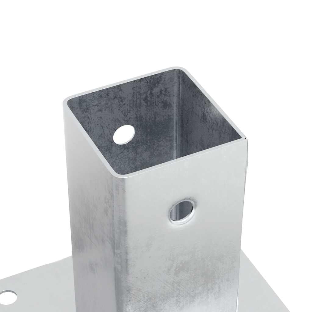 Soporte para postes cuadrado 71 x 71 mm, 12 unidades, acero galvanizado | Galvanizado en caliente, resistente a la corrosión, para hormigón y madera, escalera valla glorieta