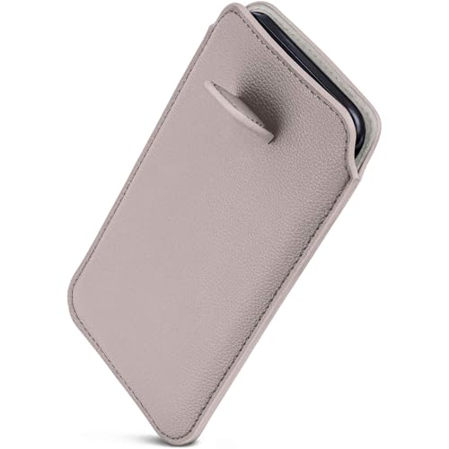 Étui iPhone 12 / 12 Pro OneFlow en microfibre avec languette de retrait - Gris clair