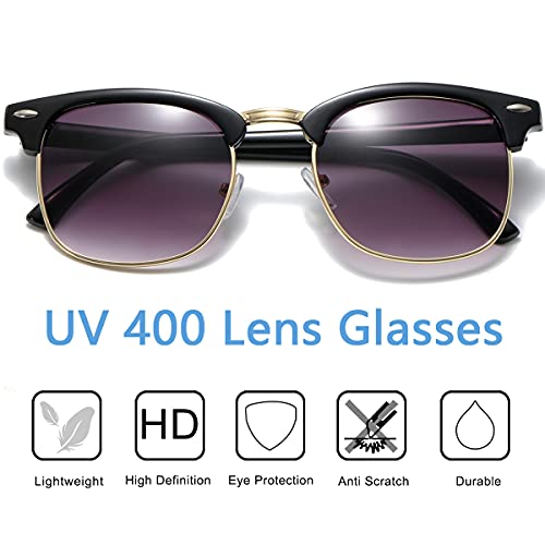Image of Retro Semi Rimless Sunglasses Half Frame UV400 Glasses for Men And Women