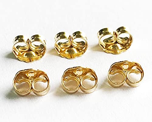 COOLJOY 14K Gold Earring Backs Ear Locking 6 Piece for Stud Ear Rings 3 Pairs