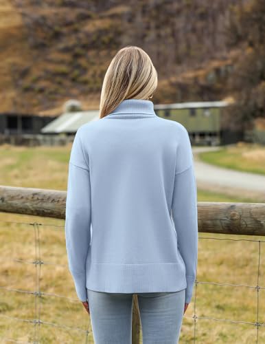 Image of Zeagoo Women's Turtleneck Sweater 2026 Fall Winter Chunky Knitted Pullover | High Low Hem Trendy Basic Jumper Top, Long Sleeve Casual Knit Pullover 2026, Fall Fashion Outfits, Winter Clothing for Women