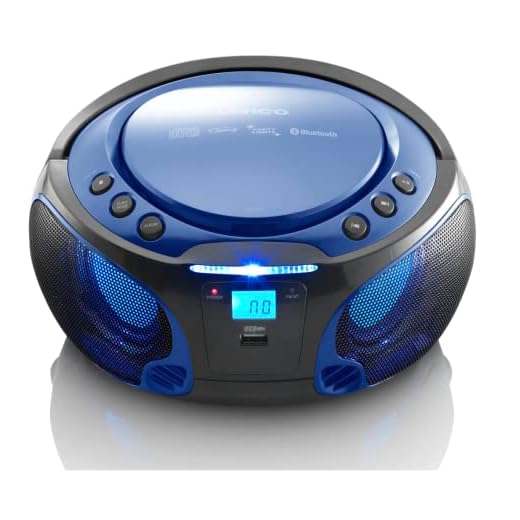 Lenco SCD-550 - CD-Player für Kinder - CD-Radio - Stereoanalage - Boombox - MP3 und USB Player - Bluetooth - 2 x 2 W RMS-Leistung - Party Lights - Blau