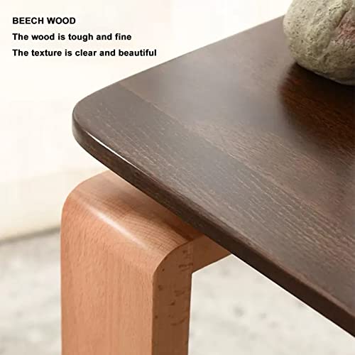 Table basse à thé de balcon en hêtre marron pour optimiser les petits salons