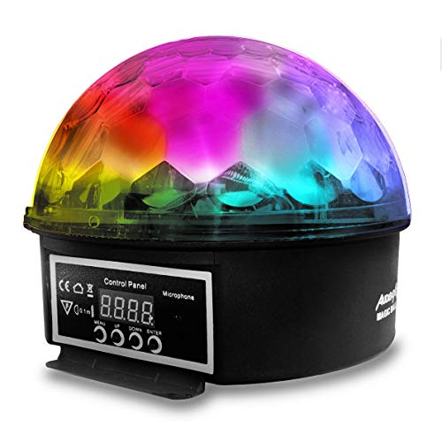 Audibax Magic Ball Mini Star   Luz LED para Fiestas con Conexión DMX   6 LED de Alto Brillo de 3W RGBAW   Consumo 20W   Sincronización con Música o Modo Automático   Micrófono y Ventilador Interno