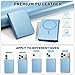 TUCCH for Magsafe Wallet with 6 Card Holders, RFID Blocking Clear ID Window PU Leather Men Women Folio Magnetic Phone Wallet for iPhone 17/16/15/14/13/12/Plus/Air/Pro/Pro Max Series, Pearly Light Blue