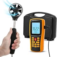 Bonvoisin Windmesser Anemometer Handheld CFM/CMM Luftstrom-Geschwindigkeitsmesser mit hintergrundbeleuchtetem LCD-Display für die HVAC in-Luftkanal-Luftstrom-Luftgeschwindigkeitstemperatur