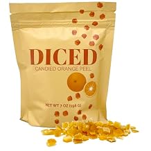 Candied Orange Peel, Diced Candied Orange Peel for Baking, Cocktails Garnish, Candied Peel 7 Ounce