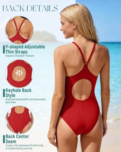 Image of Century Star Women Athletic Training One Piece Swimsuit for Teens Juniors