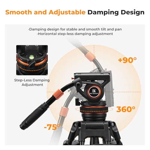 K&F CONCEPT 75" Video Tripod Heavy Duty Camera Tripod Stand by K&F CONCEPT - Used condition - Image 3
