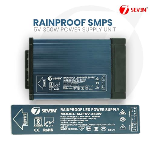 Image of 7SEVEN SMPS 5v Power Supply 70amp 350w Weather Proof Rainproof Suitable for LeD Signage, Strip Light, Decorate Lite, Microcontroller & Embedded Systems, Industrial Machine and Much More