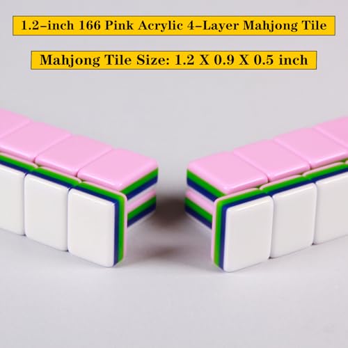 Set Pink Blank Mahjong Tiles 166 piezas acrílico miniatura 6