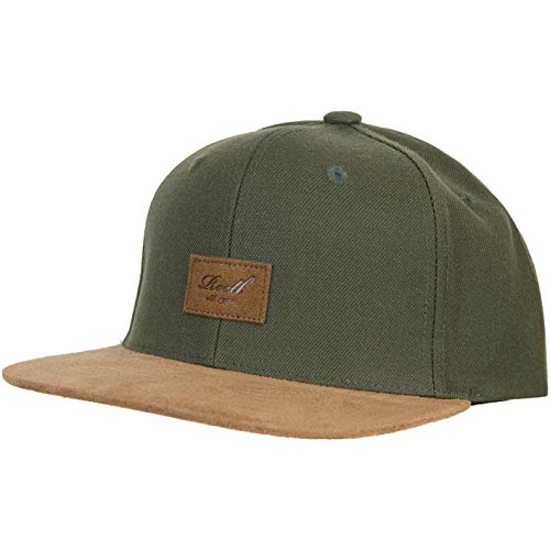 Reell Suede Snapback Cap, dark olive, One Size
