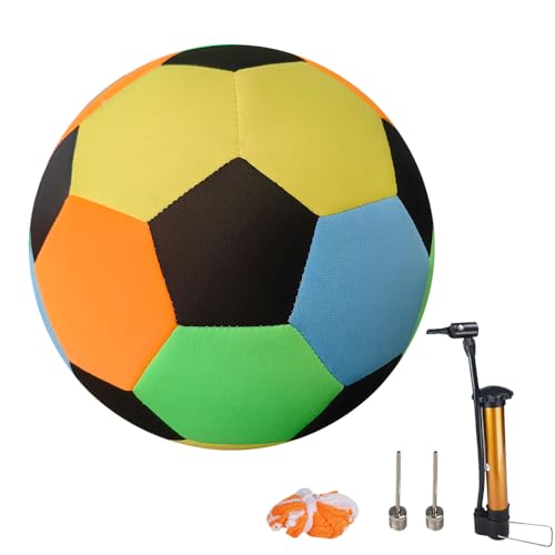 Jonuin Palla da Calcio Silenziosa Taglia 4 per Bambini, Pallone Da Calcio Morbido e Sicuro, Palla da Allenamento indoor con Pompa e Rete da Trasporto - Ideale per Allenare Dribbling e Giocoleria