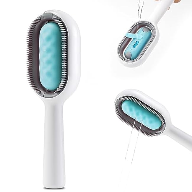 Water Brush for Cats Dogs, 4 in 1 Pet Grooming Bath Brush, 2 in 1 Cleaning Brush Cat, Wet Cat Comb, Pet Hair Removal Comb with Water Tank, Sticky Brush 2.0 (Towels Not Included)-ZpmyJgD4