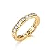 Produktbild Italina Damen Solitärehering Ring Funkenden Zirkonia Steine Statement-Ring Geschenk für Frau und Mädchen 18K Gold vergoldet 17mm