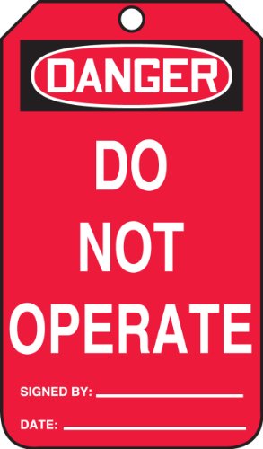 Tag de sécurité Danger NE pas utiliser lot de 25 étiquettes de consignation