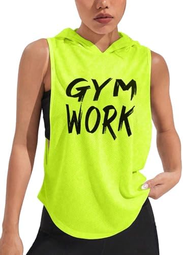 SweatyRocks Workout Tops for Women Letter Sleeveless Loose Sports...