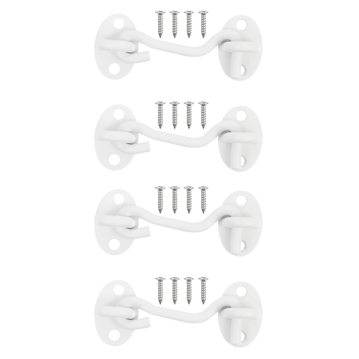 BE-TOOL Ganchos De Cabina, 2 Piezas De Gancho De Puerta Y Cierre Giratorio Para Sujetar Puertas Abiertas De Cobertizo, Puertas De Jardín, Puertas De Gabinete Y Ventanas (8 Pulgadas