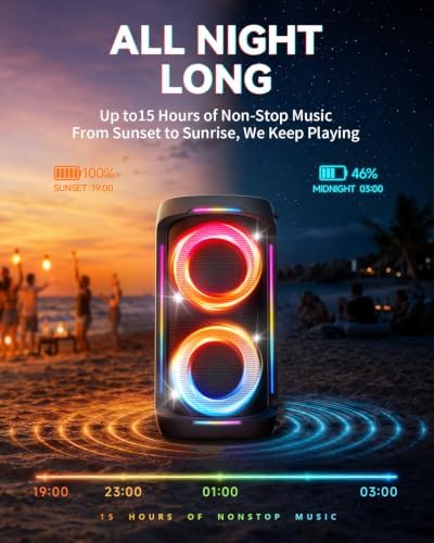 GFEEN ZoVoDance Loud Party Bluetooth Speaker: 300W Peak for Hosting Outdoor - 4