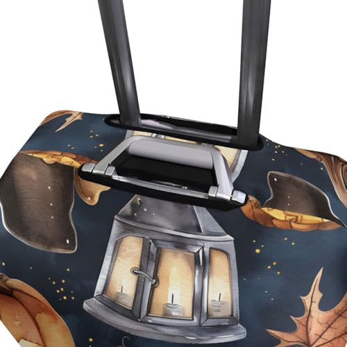 senya Travel Luggage Cover Suitcase Protector Halloween Candle Pumpkin Leaves Washable Baggage Covers Fits 22-24 Inch Luggage 5