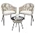 Flamaker 3 Piece Patio Set Outdoor Wicker Patio Chairs with Coffee Table & Cushions Bistro Conversation Set Porch Furniture for Patio, Balcony, Deck, Backyard