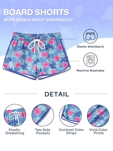 Girls Summer Beach Swim Shorts Quick Dry Elastic Waist Swim Trunks with Pockets 5-14 Years4