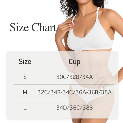Image of INIBUD Sports Bras for Women Racerback Triangle Padded Bralette Y Back Seamless Bra No Underwire V Neck Wireless