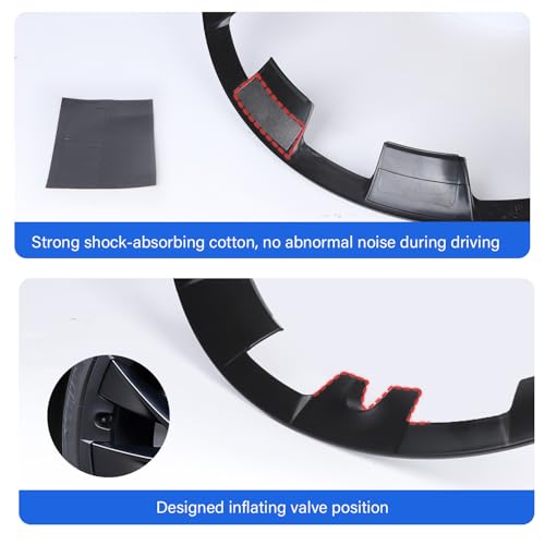 YuetMei for Tesla Model Y 20 inch Wheel Rim Protector Ring to Cover Curb Rash Model Y Induction Wheels Accessories 2024 (Original car Black) - Thumbnail 7