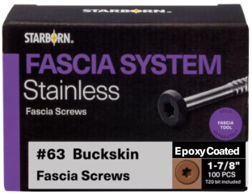 Starborn Fascia Screws #63 Buckskin - 100pc Box
