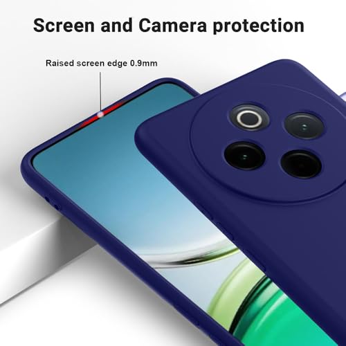 Image of Back Cover | Full Camera Protection | Premium Liquid Silicon Case | Flexible Bumper Case for Vivo T4 5G / Y300 Pro 5G / Y300 Pro Plus 5G / iQOO Z10 5G (Dark Blue)