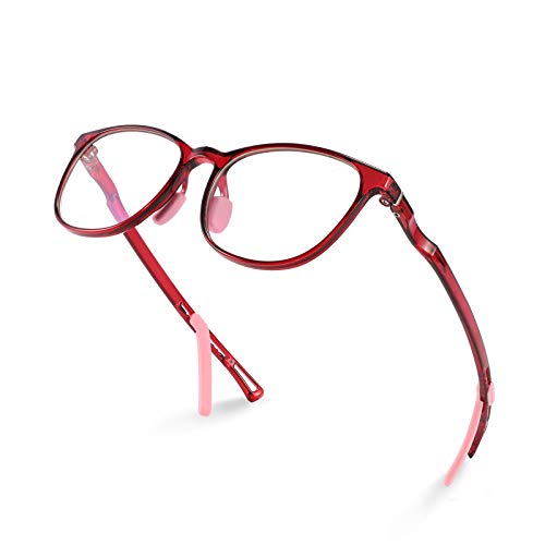 Image of FEISEDY Kids Blue Light Blocking Glasses Children TR90 Glasses Boys Girls Adjustable Legs for Age 5-13 B2696