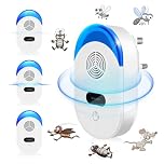 Ultrasonic Pest Repeller, 4 Pack Powerful Mouse Repellent Plug-In Pest Control, Highly Effective for Rats, Mosquitoes, Spiders, Cockroaches, Ants, and More, Safe for Humans and Pets (Y-White)