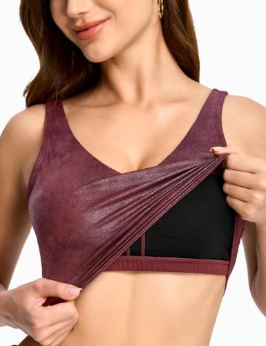 Image of THE GYM PEOPLE Womens' Sports Bra Longline Wirefree Padded with Medium Support