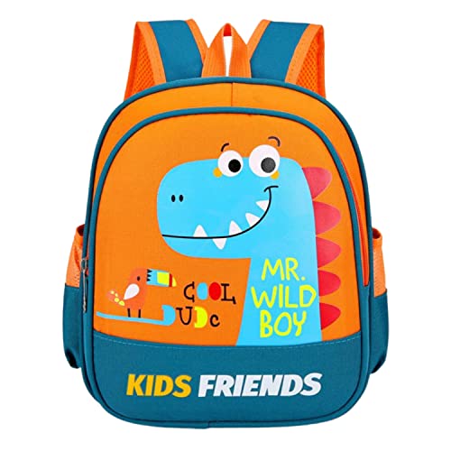 COMETE Enfant Sac à Dos Cartable Dinosaure Orange pour garçon pré scolaire, crèche, scolaire maternelle, loisirs, sorties, pique-nique Cover